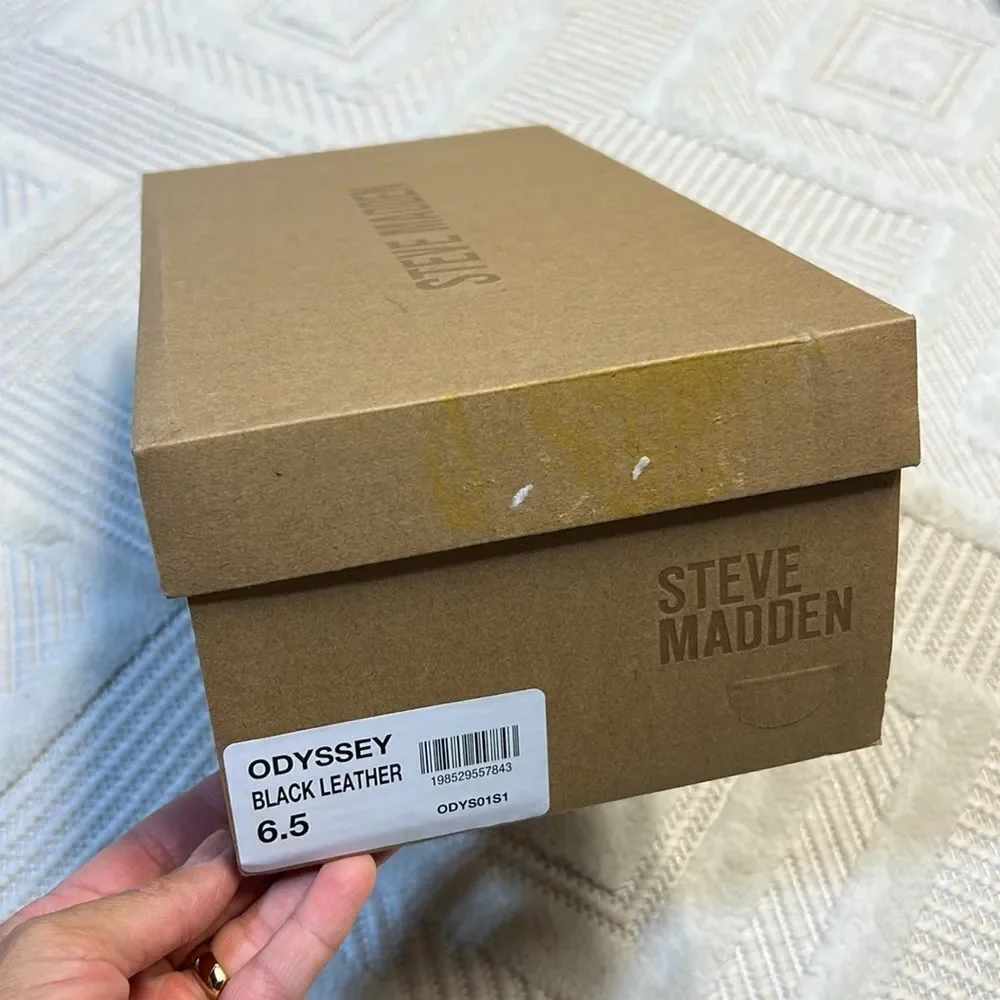STEVE MADDEN - ODYSSEY BLACK LEATHER